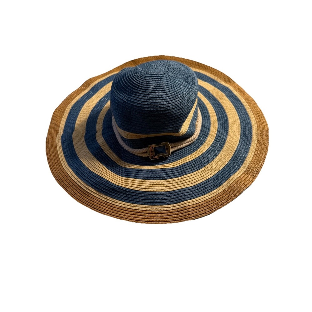 New With Tags Vince Camuto Sun Hat O/S T/U Blue & Tan